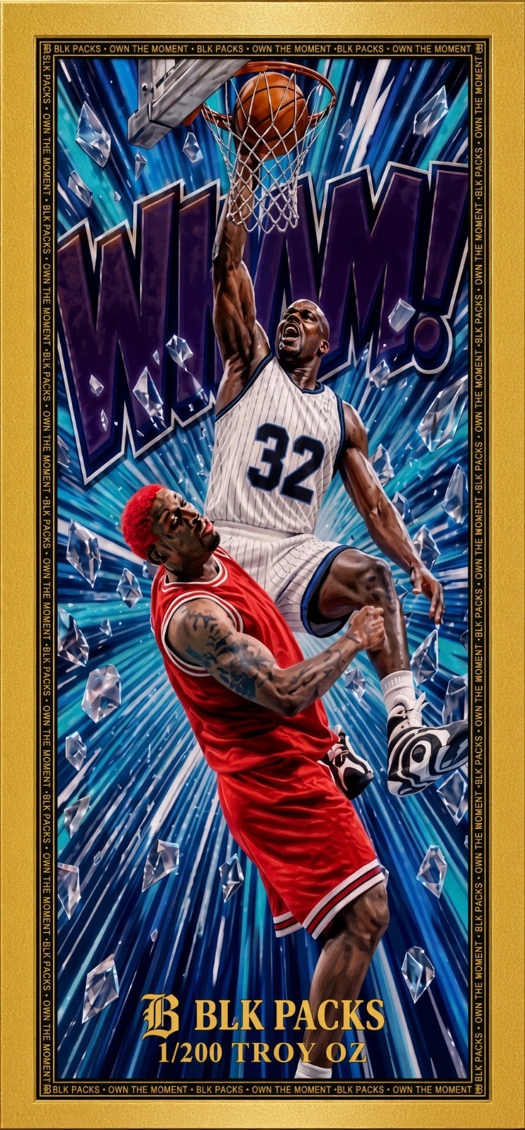 GoldBack Leaf 1/200 Troy Oz. SHAQ WHAM Crunch Time Basketball, PRE ORDER 10/8/26