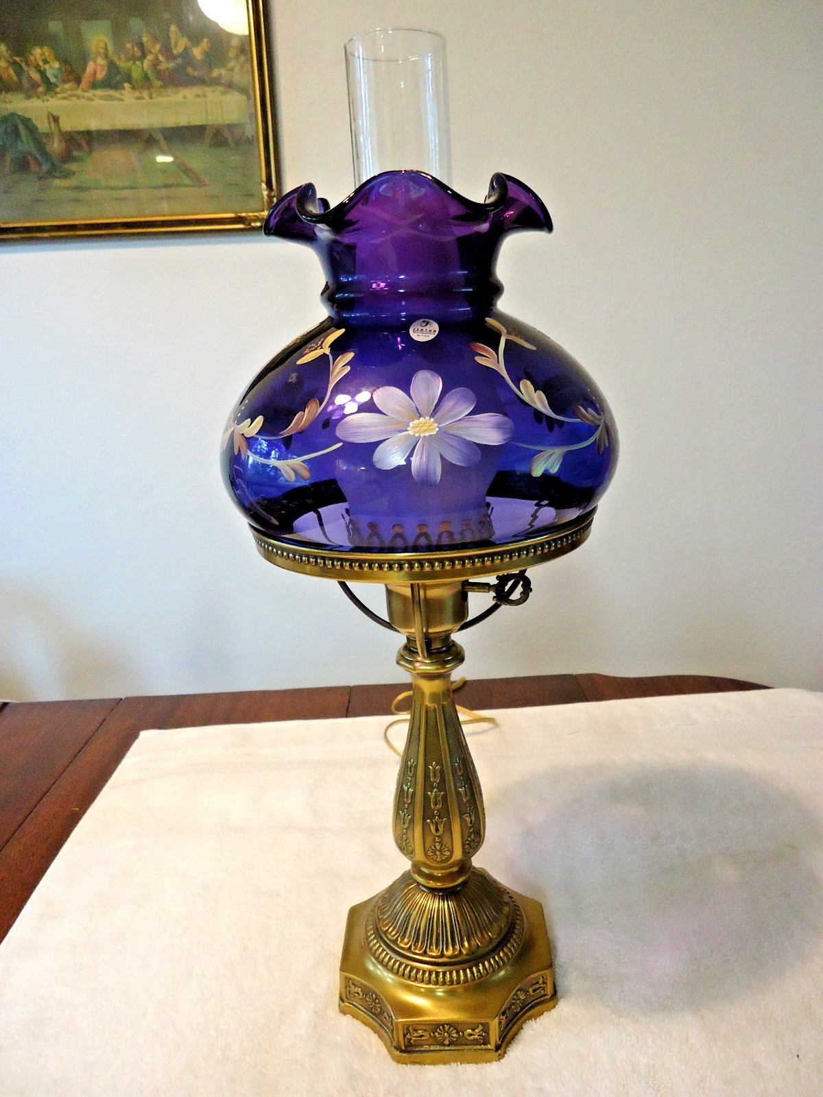 Fenton Rare Limited Edition Royal Purple Historical Student Lamp 330/1400 Fenton Rare Limited Edition Royal Purple Historical Student Lamp 330/1400