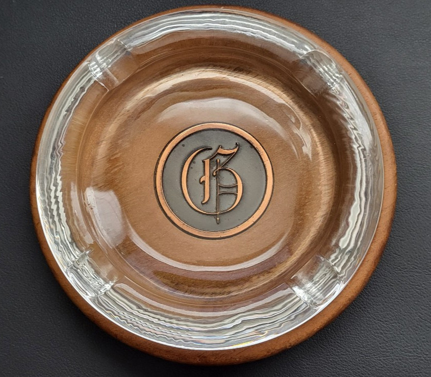 Vintage 1960s Hyde Park Solid Walnut HEAVY Ashtray MCM