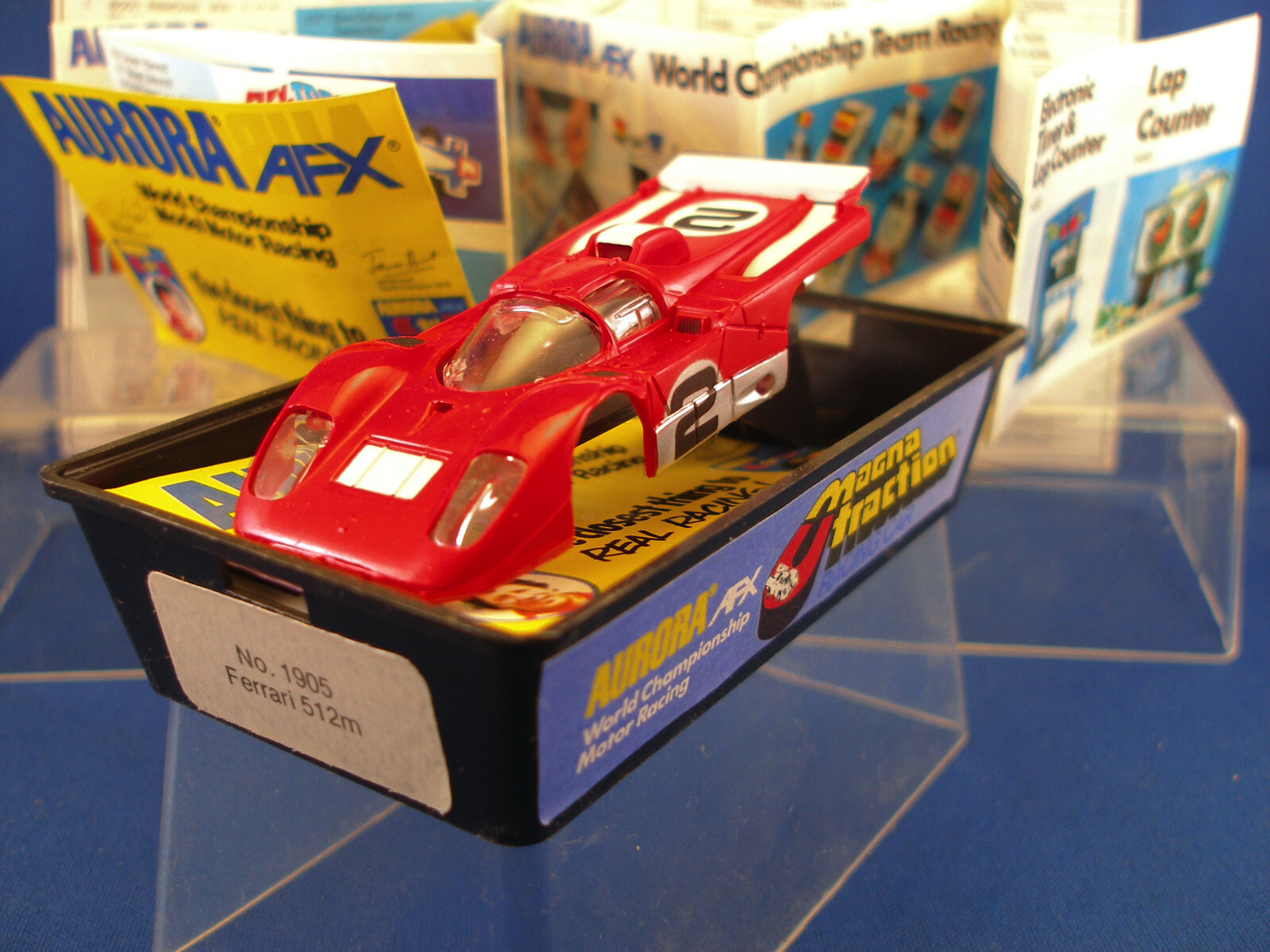 1975 Aurora AFX FERRARI 512M RED HO Slot Car BODY ONLY +Clam Shell Box #1905