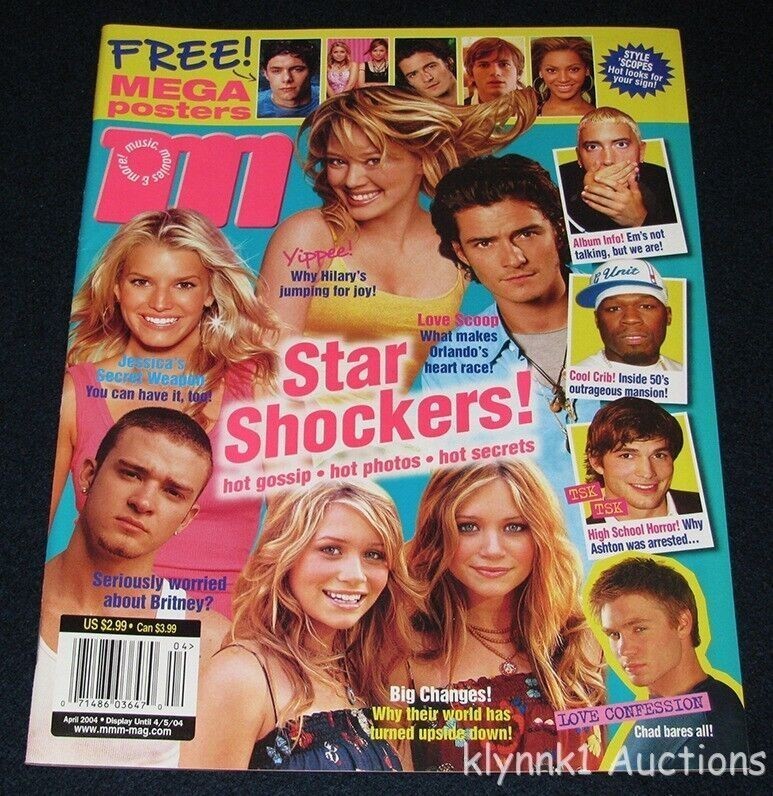 M Magazine April 2004 Ashton Kutcher Olsen Twins The OC. guys Orlando Bloom