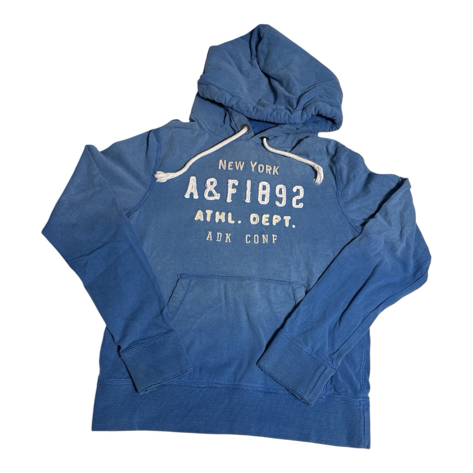 Vtg Abercrombie & Fitch Y2K Sweatshirt Muscle Fit Hoodie Men’s Size Medium Blue