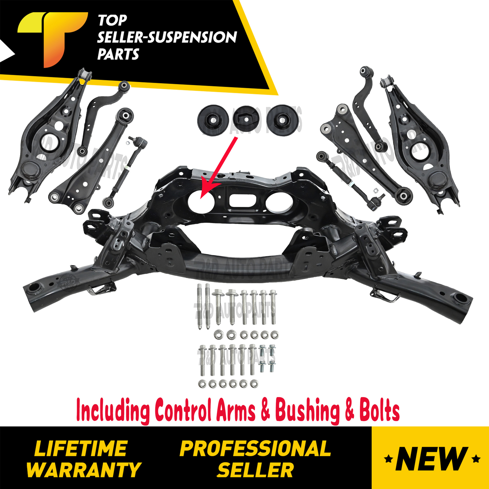 Fits 06-18Toyota RAV4 AWD FWD Rear Subframe Crossmember W/Bolts&Control Arms