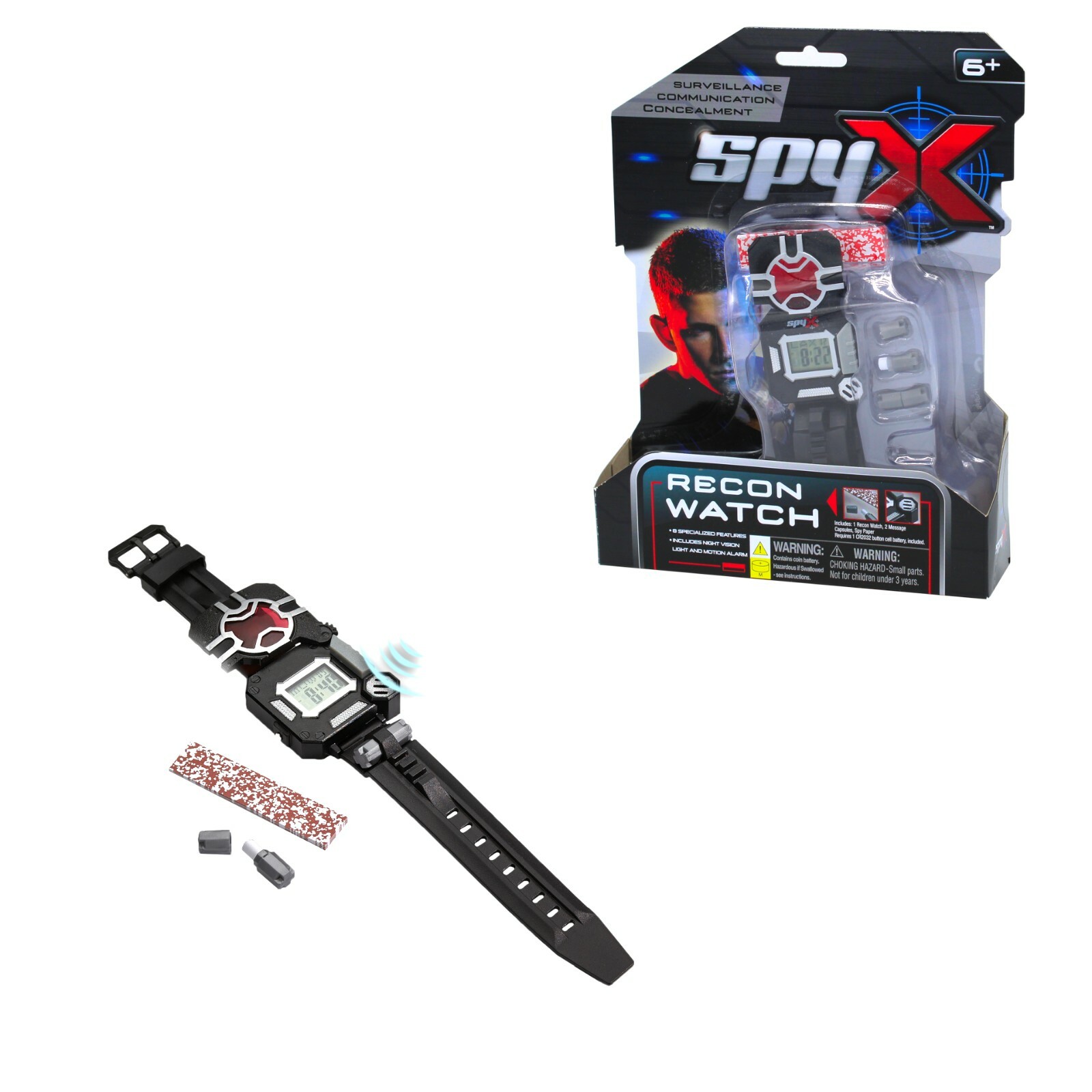 SpyX Recon Watch-8-IN-1, World Clock, Stop Watch & Alarm