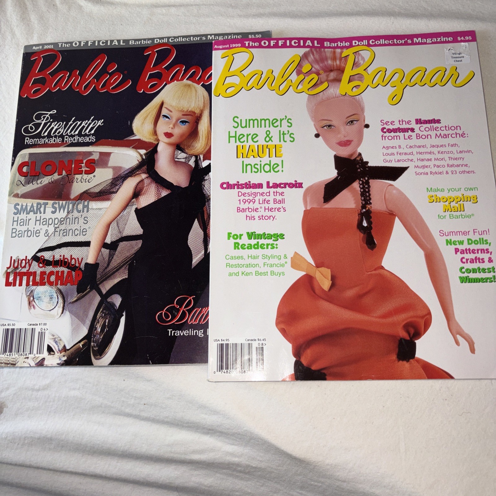 Vintage Barbie Bazaar Magazine Collection Set Lot Of 2 August 99 & April 2001 Vintage Barbie Bazaar Magazine Collection Set Lot Of 2 August 99 & April 2001