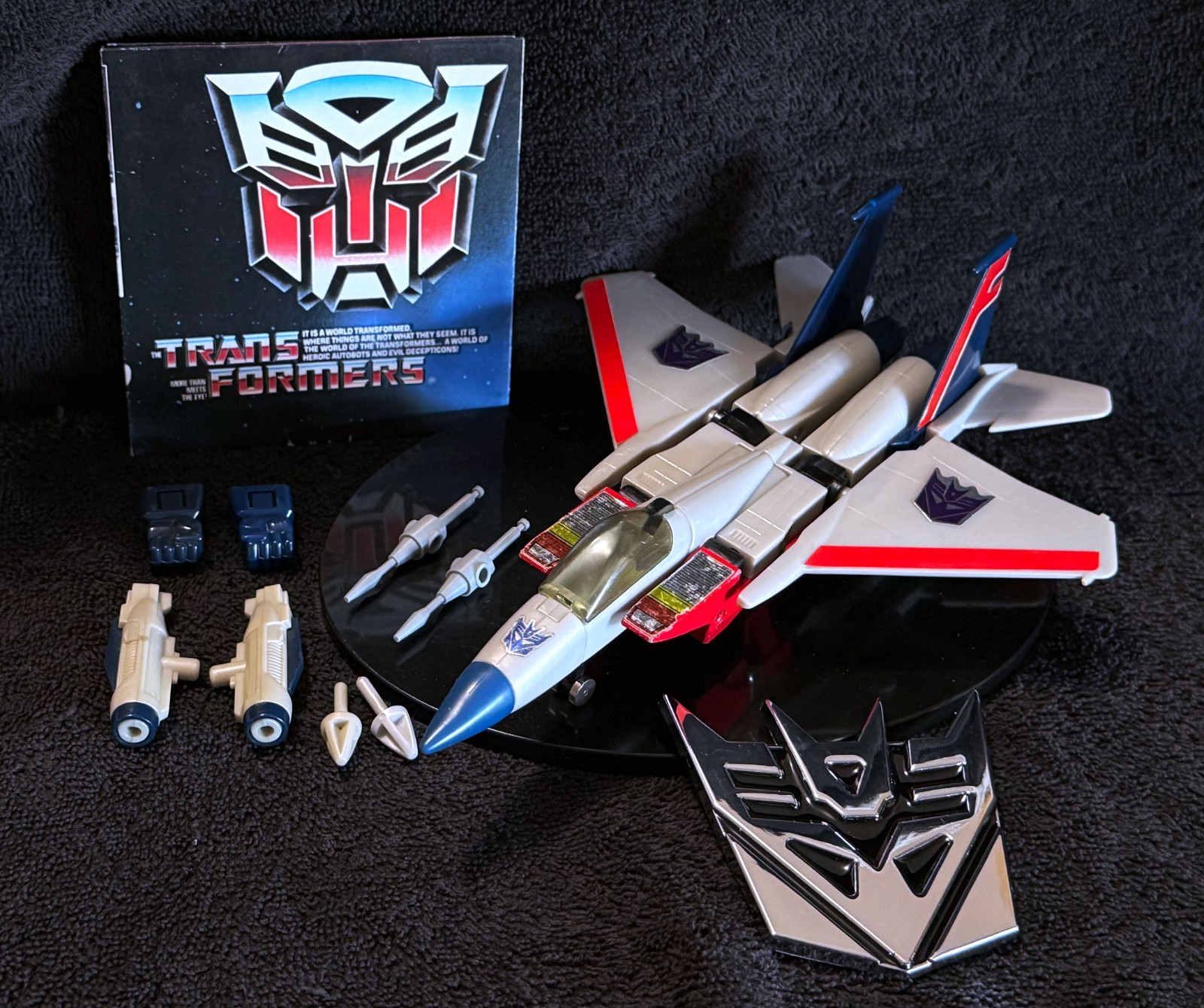 G1 1984 STARSCREAM • COMPLETE PRE RUB w/EXTRAS • VINTAGE G1 TRANSFORMERS