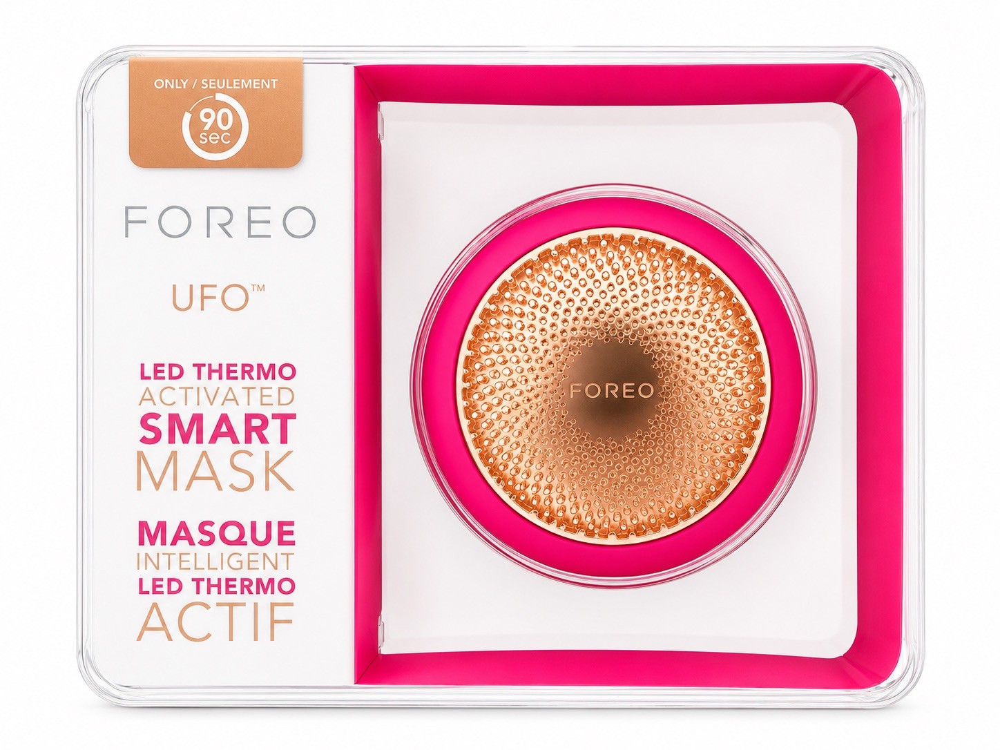 FOREO UFO 3 Smart Mask Facial Device Fuchsia LED Thermo Cryo Therapy NEW