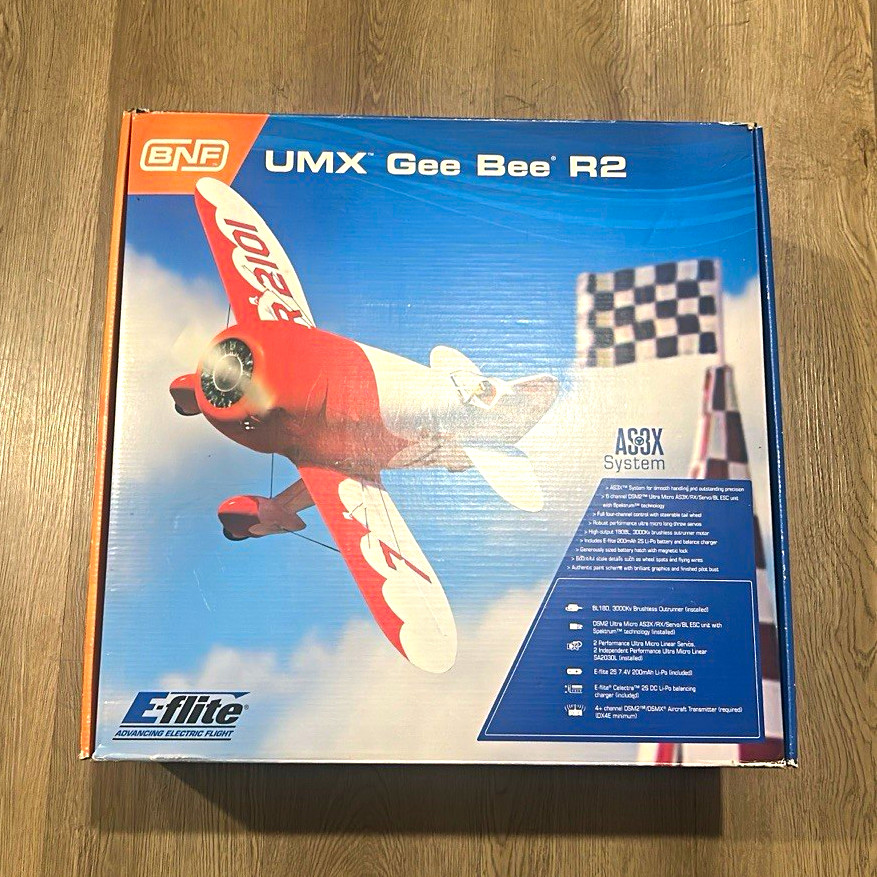 E-Flite UMX Gee Bee R2 BNF Basic Electric Micro RC Plane 1:24 Red/White E-Flite UMX Gee Bee R2 BNF Basic Electric Micro RC Plane 1:24 Red/White