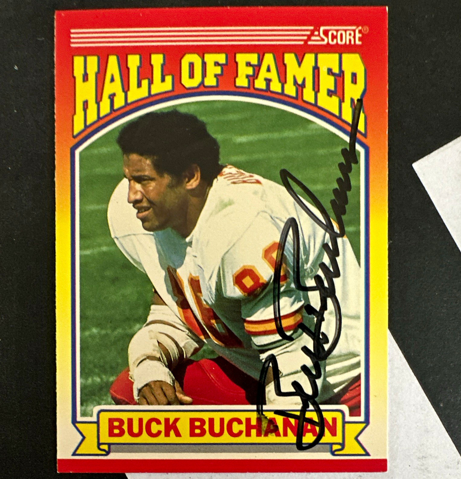 1990 Score Buck Buchanan Hall of Famer JSA  Autographed auto Kansas City Chiefs