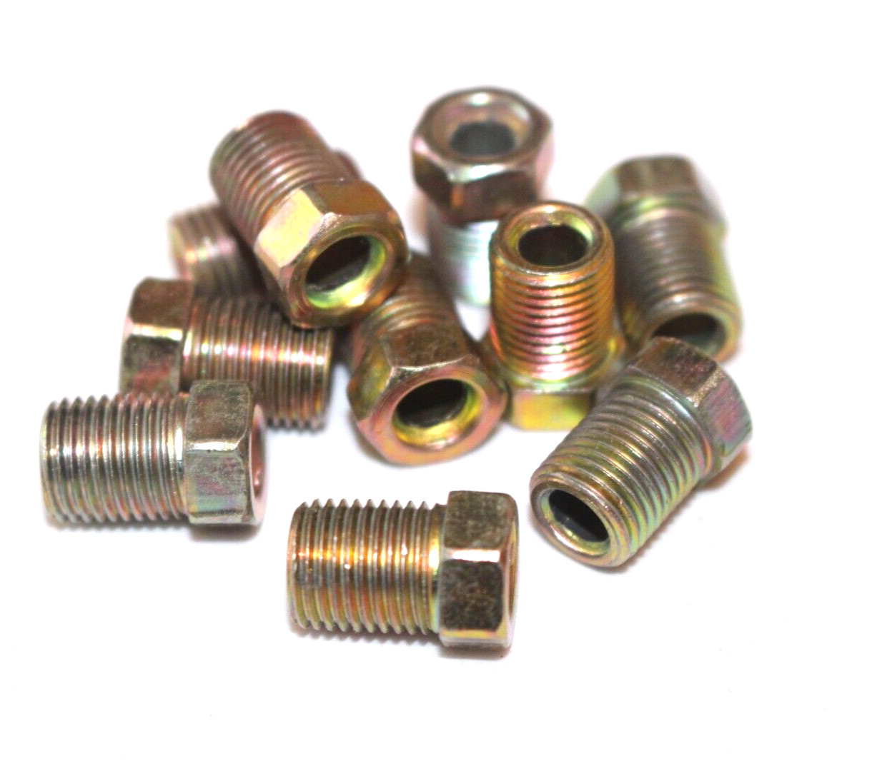 Brake Nuts Qty 10 Pack Male M10 10mm x 1.0mm Short Nut Fully Threaded 3/16\