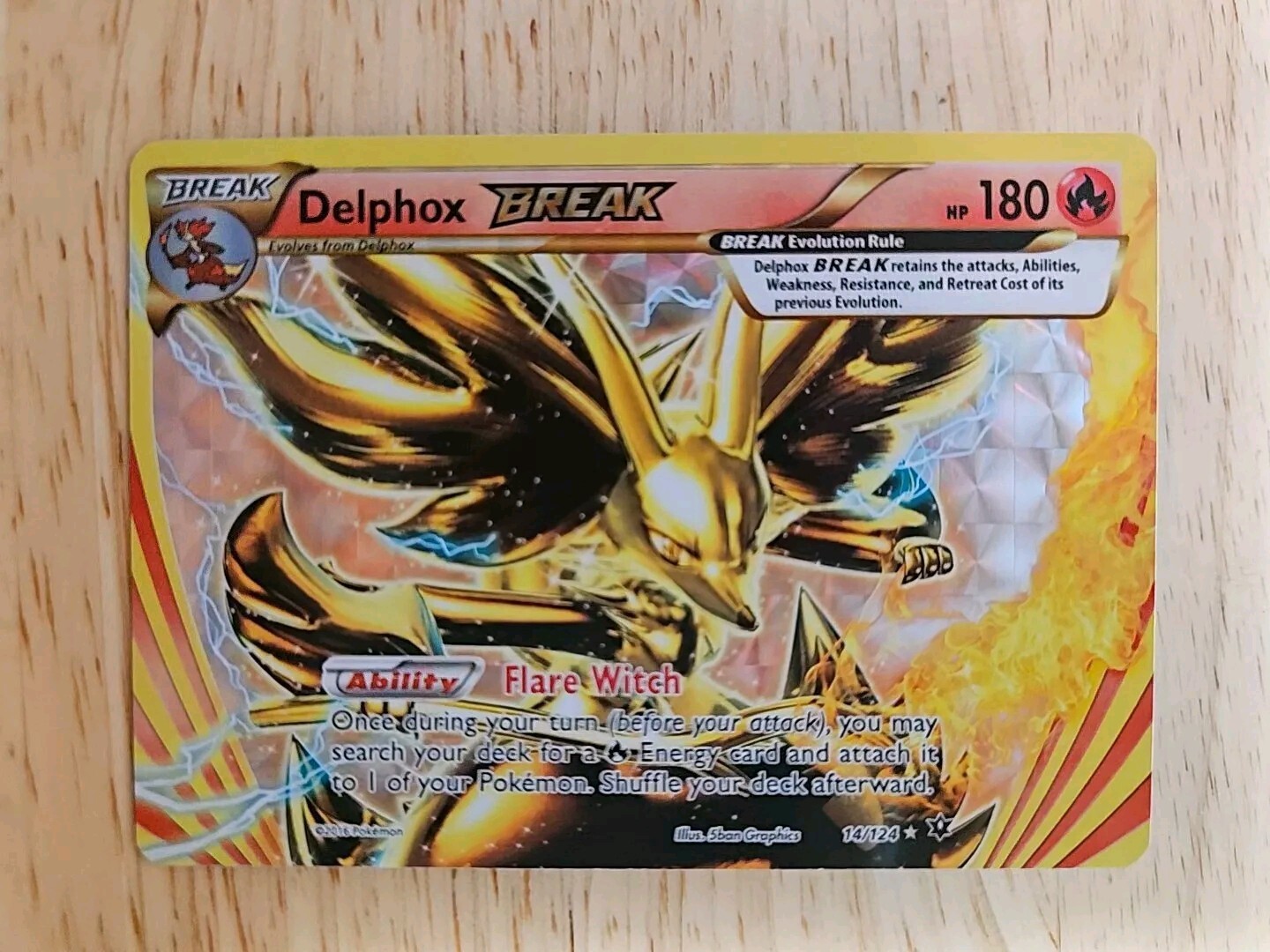 Delphox BREAK 14/124 Fates Collide NM Ultra Rare Pokemon Card
