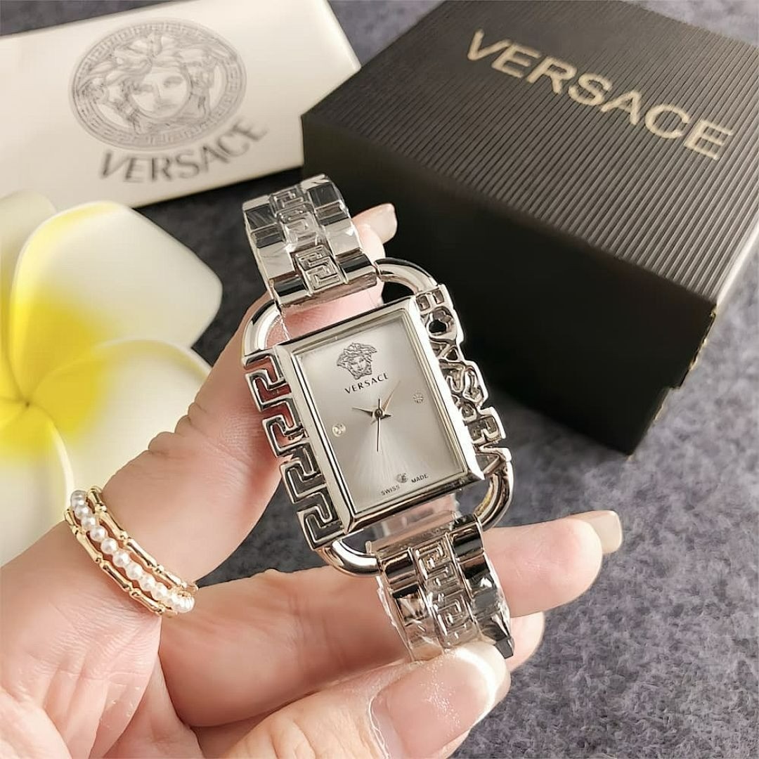 Versace Quartz Watch - Small Square Dial 29mm - Alloy Wristband with Box TaxFree