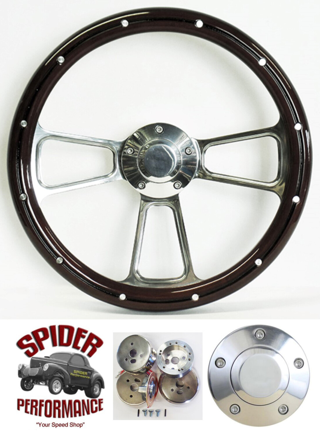 78-91 Ford pickup Ranchero Bronco wood steering wheel 14\