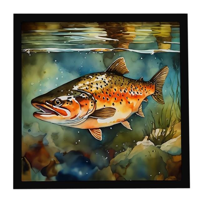 Carolines Treasures DAC2780MFP88 8 x 8 in. Brown Trout Framed Metal Print