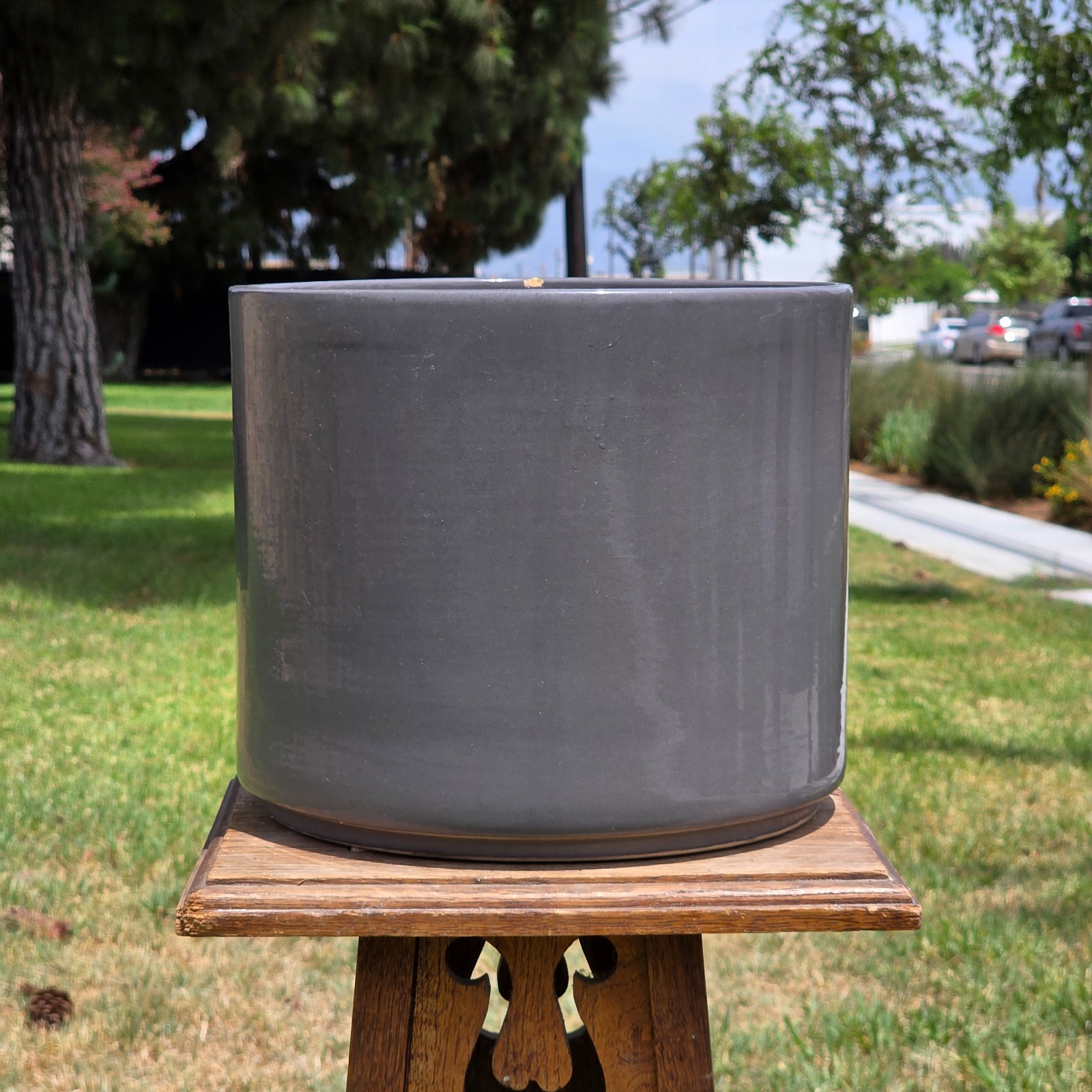 Vintage Gainey Ceramics AC-9 Gray Planter Mid Century Modern Pot La Verne CA USA Vintage Gainey Ceramics AC-9 Gray Planter Mid Century Modern Pot La Verne CA USA