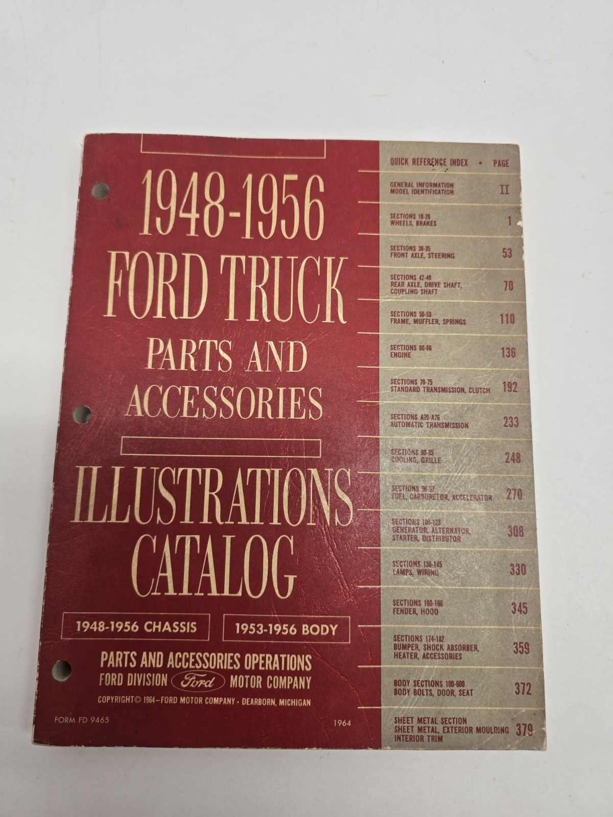 VINTAGE 1948-1956 FORD TRUCK MASTER PARTS & ACCESSORIES ILLUSTRATIONS CATALOG VINTAGE 1948-1956 FORD TRUCK MASTER PARTS & ACCESSORIES ILLUSTRATIONS CATALOG