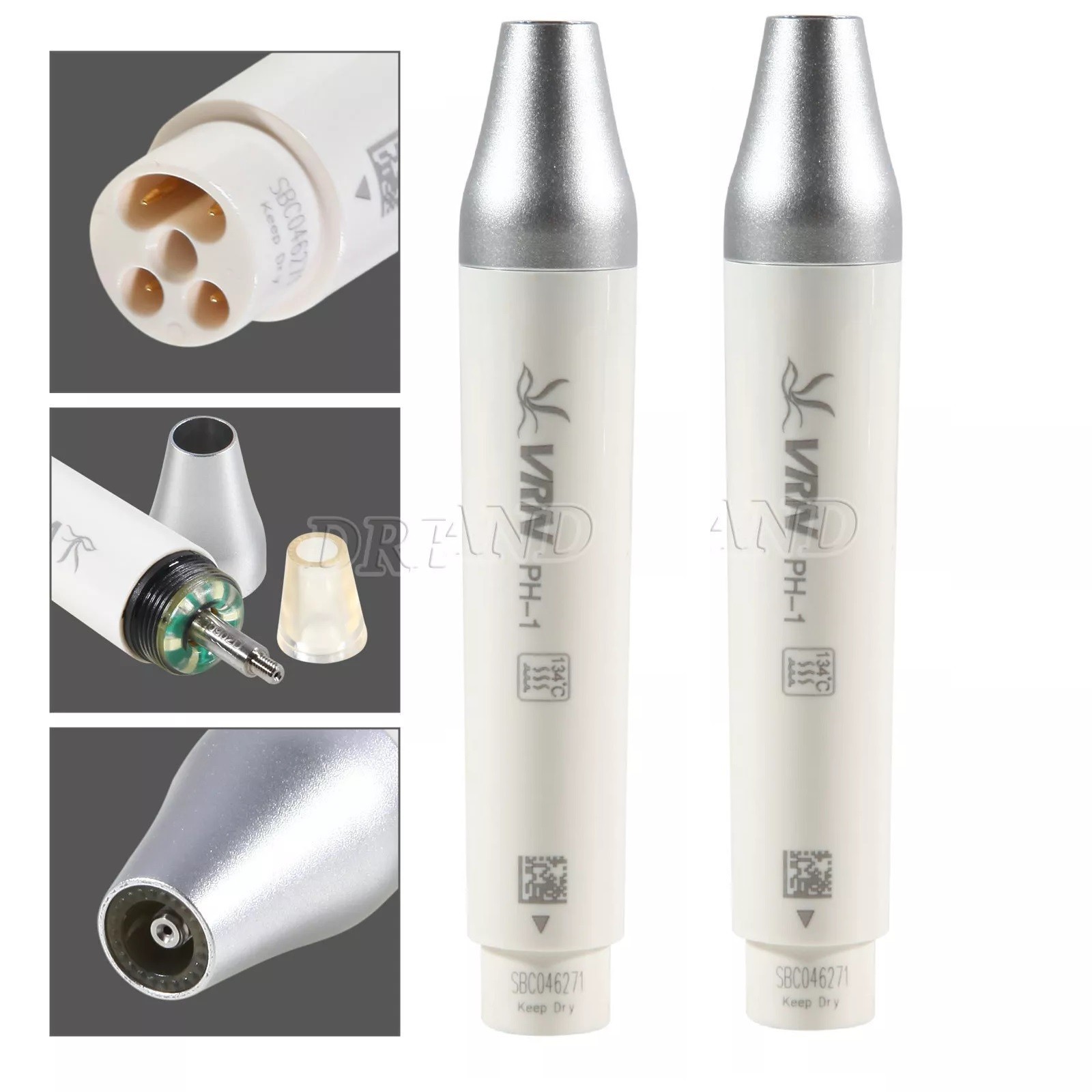 2x Dental VRN-A8 LED Ultrasonic Piezo Scaler LED Handpiece EMS Woodpecker FDA US