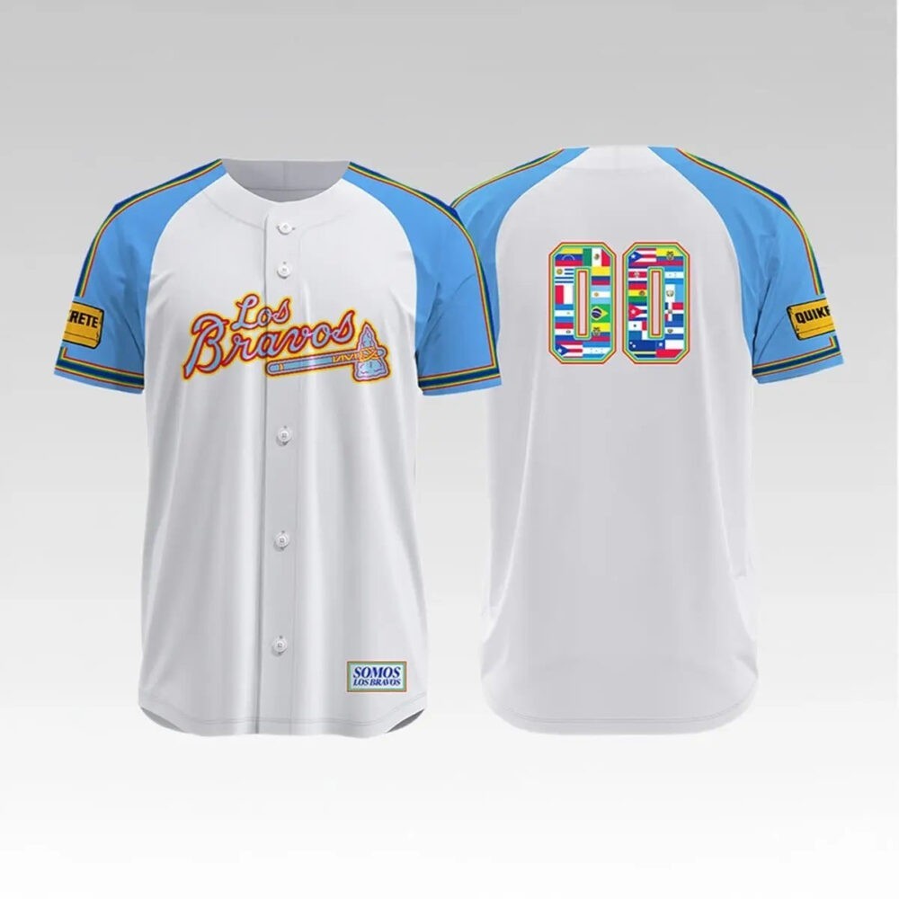 Custom Name - Braves Los Bravos Baseball Jersey - USA Size