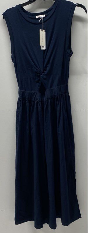 Anthropologie Sundry Women\'s Navy Twist Front Cut Out Midi Dress NWT Sz M