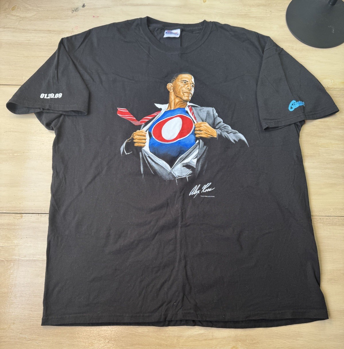 Vintage 2008 Barack Obama Superman Alex Ross Shirt XLarge Inauguration 01.20.09 Vintage 2008 Barack Obama Superman Alex Ross Shirt XLarge Inauguration 01.20.09