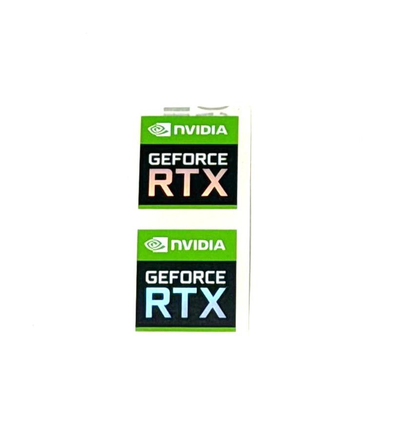 2 x Nvidia GeForce RTX Holographic Sticker Label Decal Badge 16.5mm x 18mm 2 x Nvidia GeForce RTX Holographic Sticker Label Decal Badge 16.5mm x 18mm