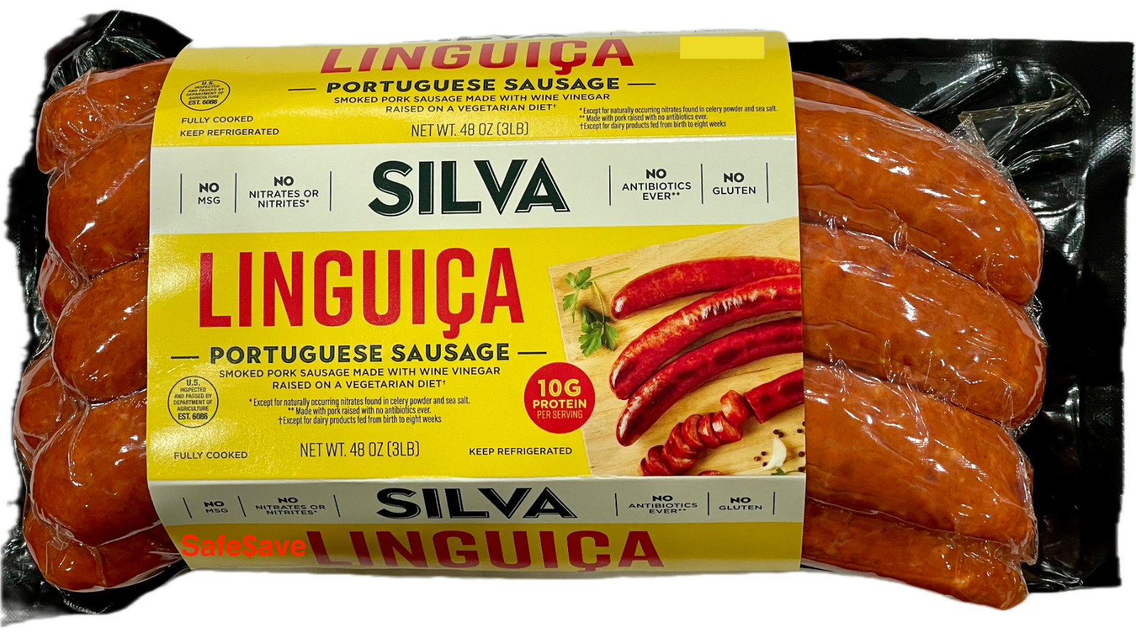 3 Lbs Silva Linguica Portuguese Linguisa Sausage 48oz FRESH