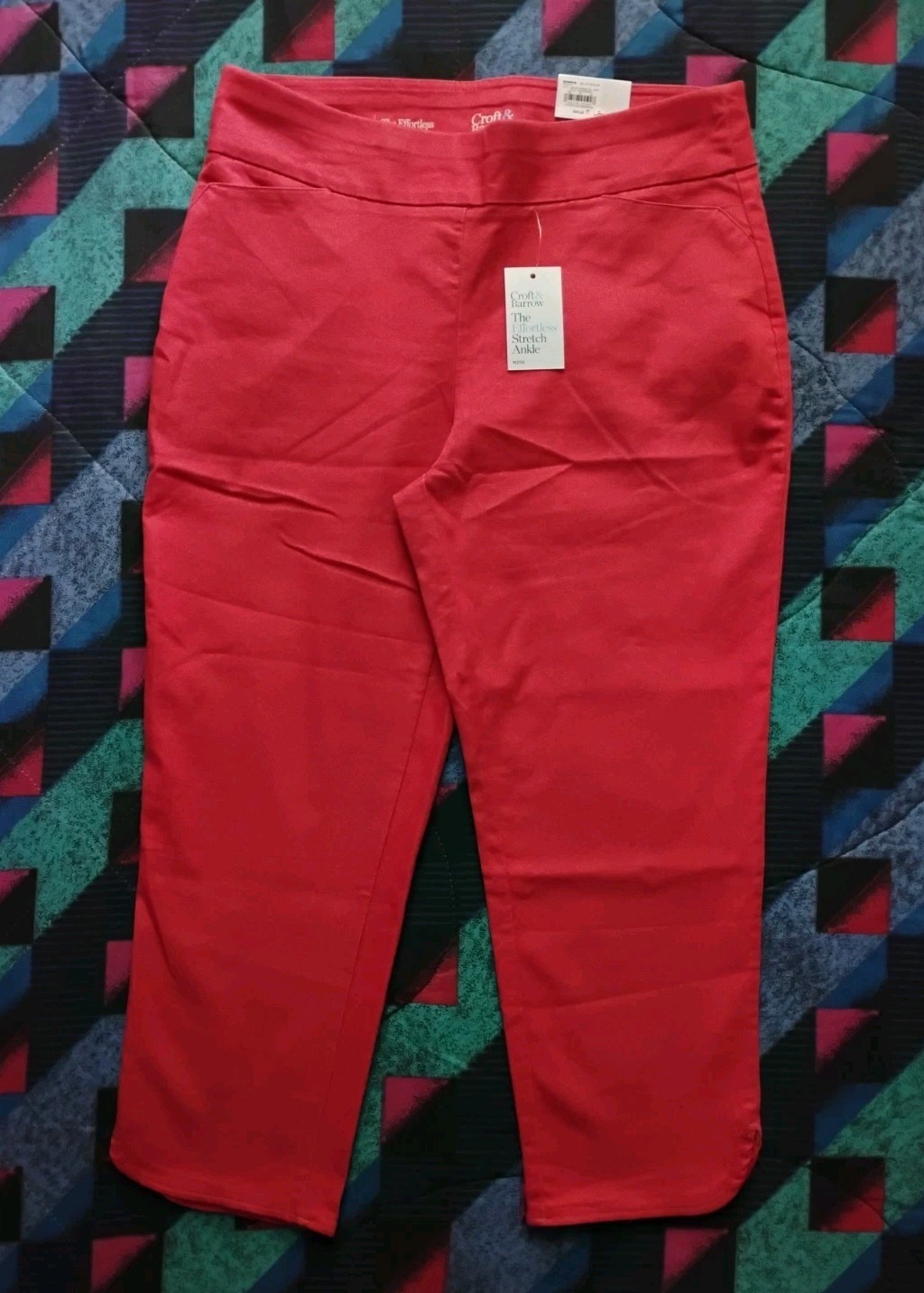 NWT Croft And Barrow The Effortless Stretch Ankle Pants Womens Size 14P Pink NWT Croft And Barrow The Effortless Stretch Ankle Pants Womens Size 14P Pink