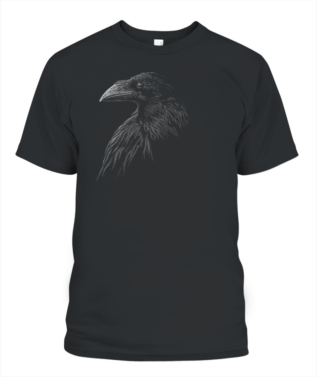 Mystical Black Raven Illustration Crow Artwork T-Shirt S-5XL