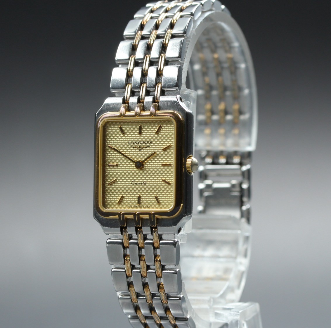 [Exc+5] Vintage Longines 153 6783 19mm Gold Dial Thak Quartz Women\'s Watch