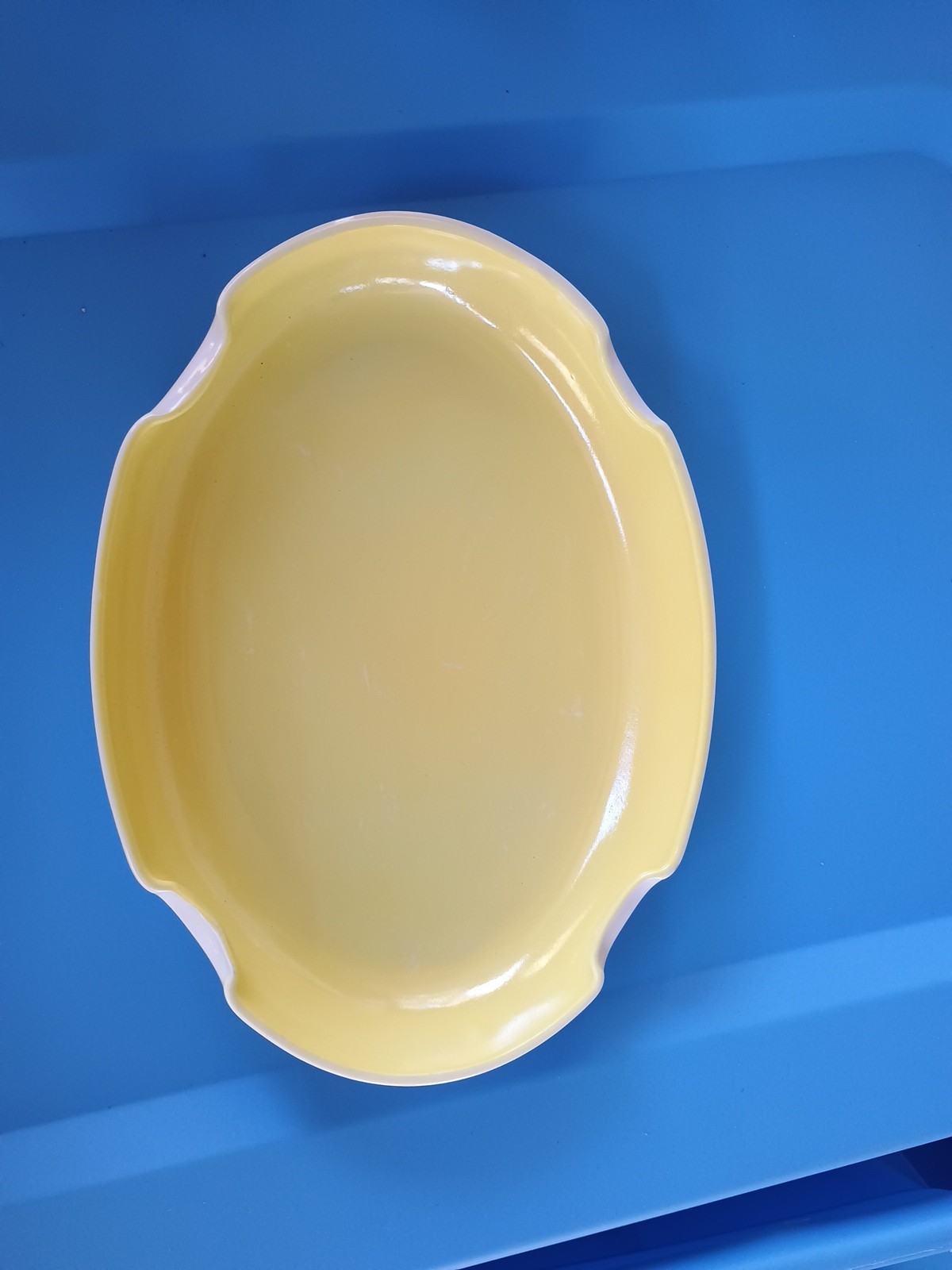 Anchor Hocking Fire-King Vitrock Glazed Milk Glass Serving Dish Vintage 1934-37