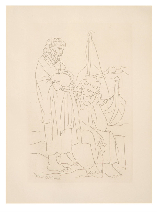 RARE ORIGINAL AUTHENTIC PABLO PICASSO (SPANISH, 1881-1973)  ETCHING FRAMED 1934