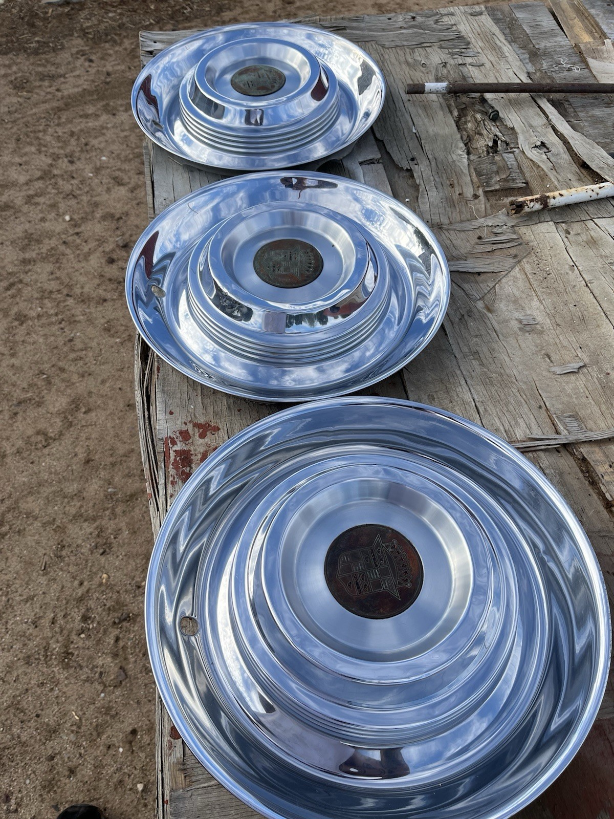 Three 1954/55 Cadillac 15 Inch Hubcaps Vintage Original Hubcaps Three 1954/55 Cadillac 15 Inch Hubcaps Vintage Original Hubcaps