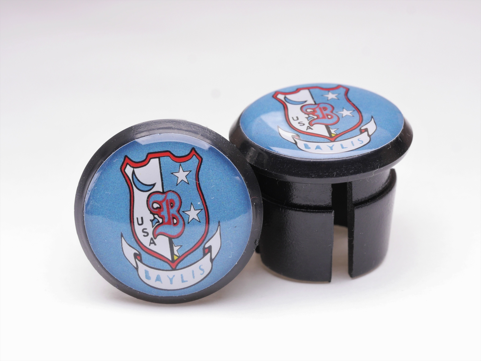 Brian Baylis Wizard Black Plugs end Caps Tapones bouchons lenker vintage blue
