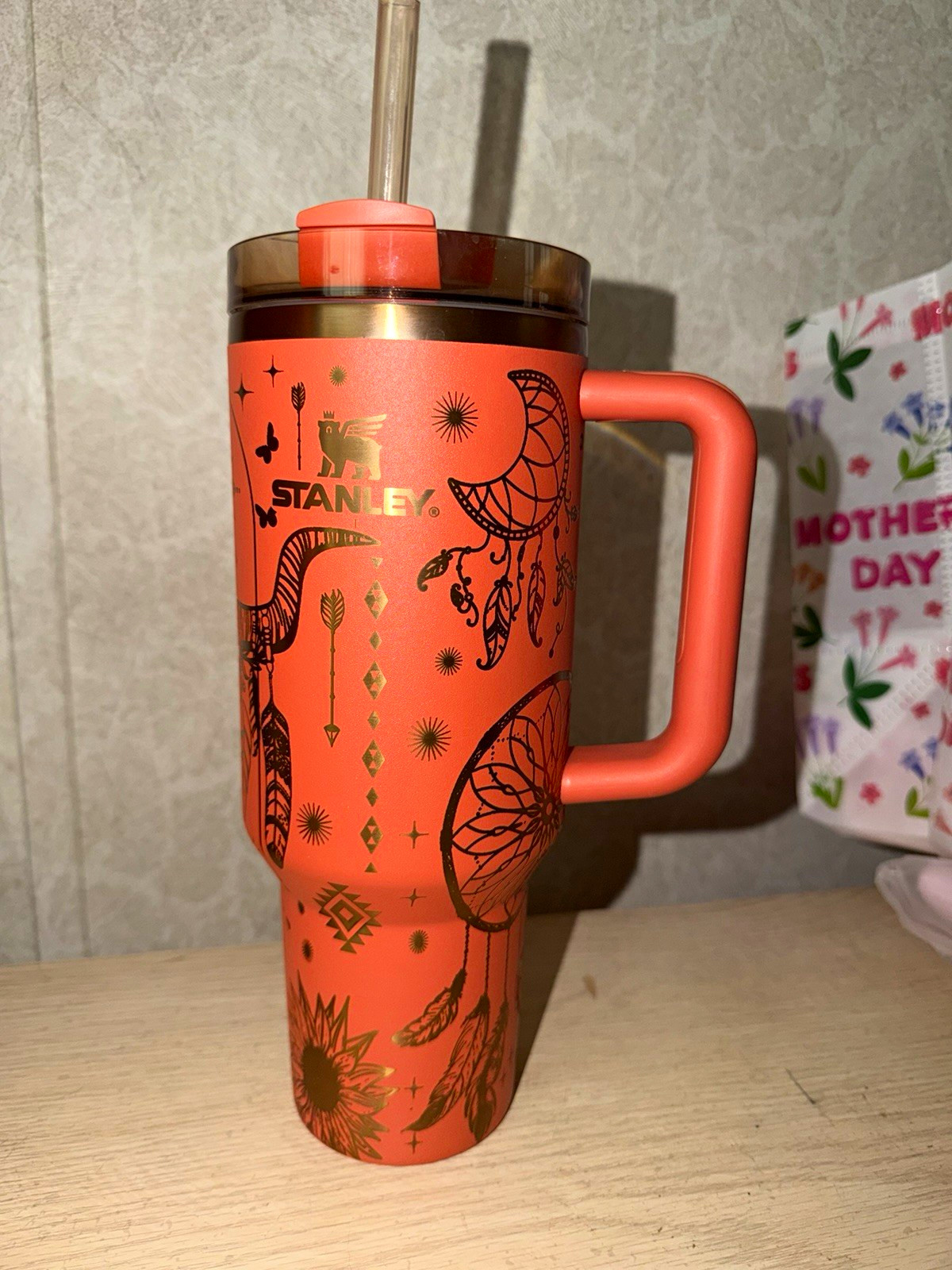 Stanley Quencher H2.0 40oz Tumbler NWOT pumpkin spice etched
