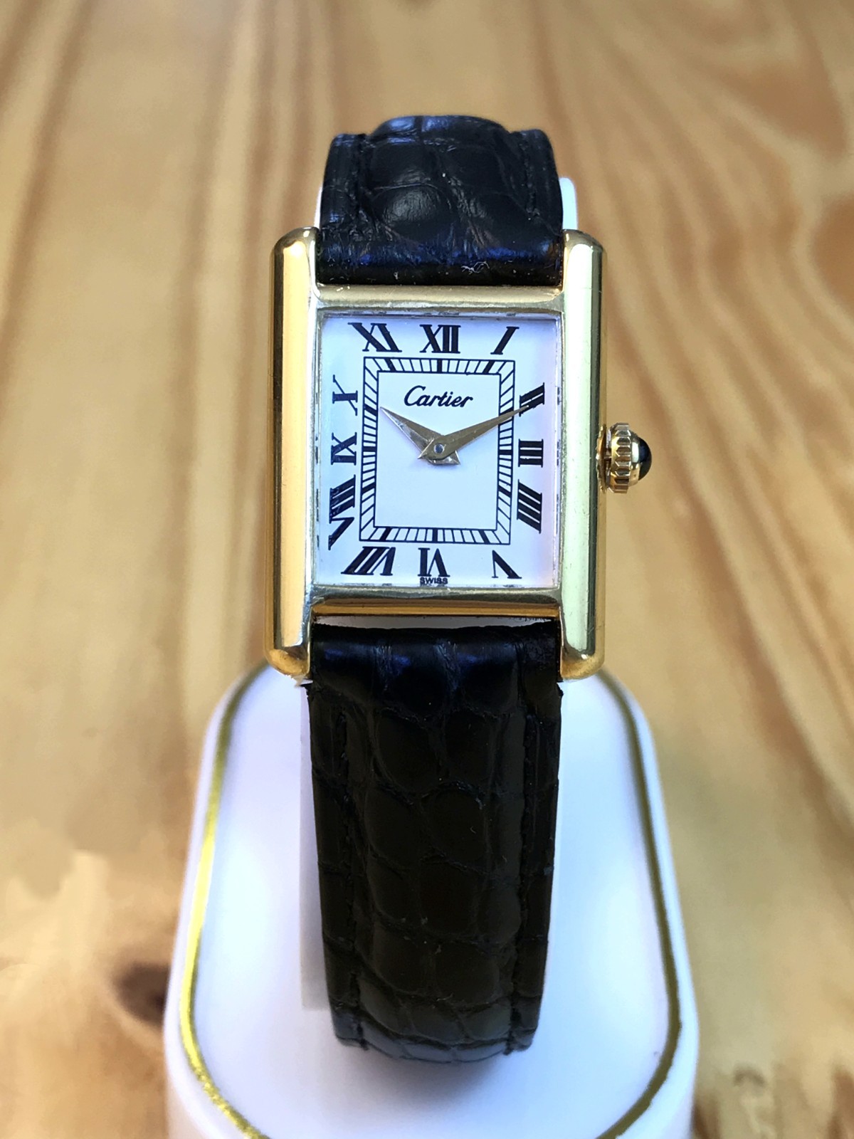VINTAGE 1979 CARTIER TANK WOMEN\'S PRE-MUST 18K ELECTROPLATED 21MM, HAND-WIND VINTAGE 1979 CARTIER TANK WOMEN\'S PRE-MUST 18K ELECTROPLATED 21MM, HAND-WIND