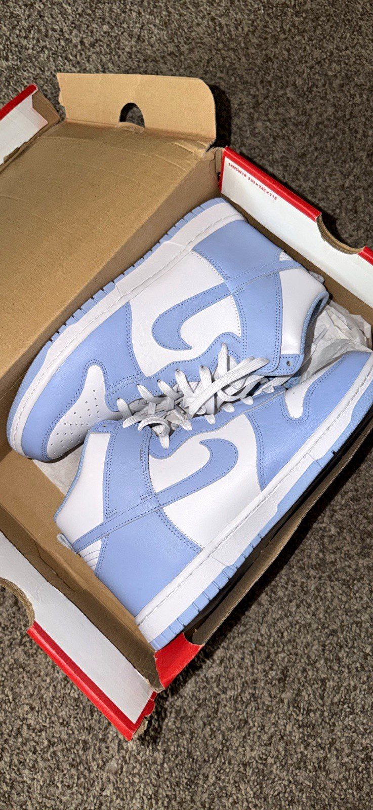 Nike Dunk High Men’s High Top Lace-Up Sneaker Blue/White Colorblock Rubber