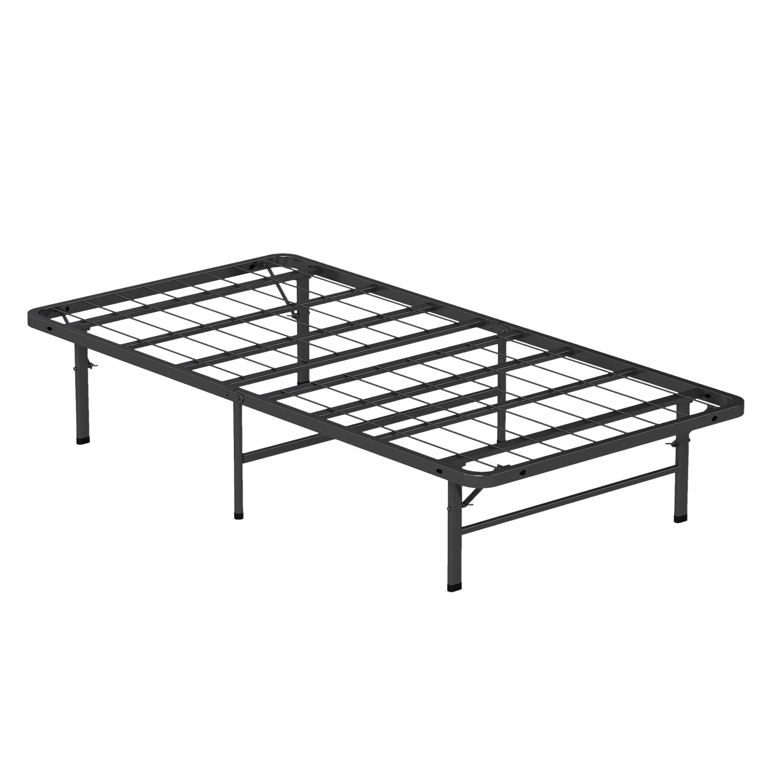 New Modern Bi-Fold Folding Platform Metal Bed Frame Mattress Foundation BF