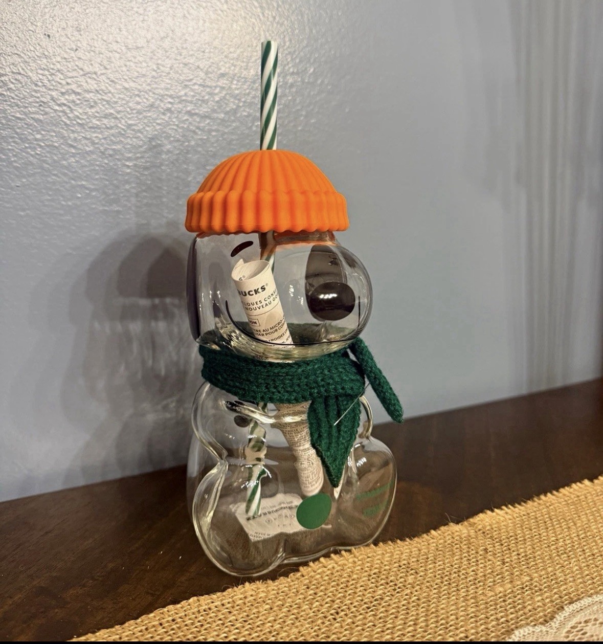 ** 2026 Starbucks X Peanuts Snoopy Cold Foam Glass Cup Bottle Cool Gift**