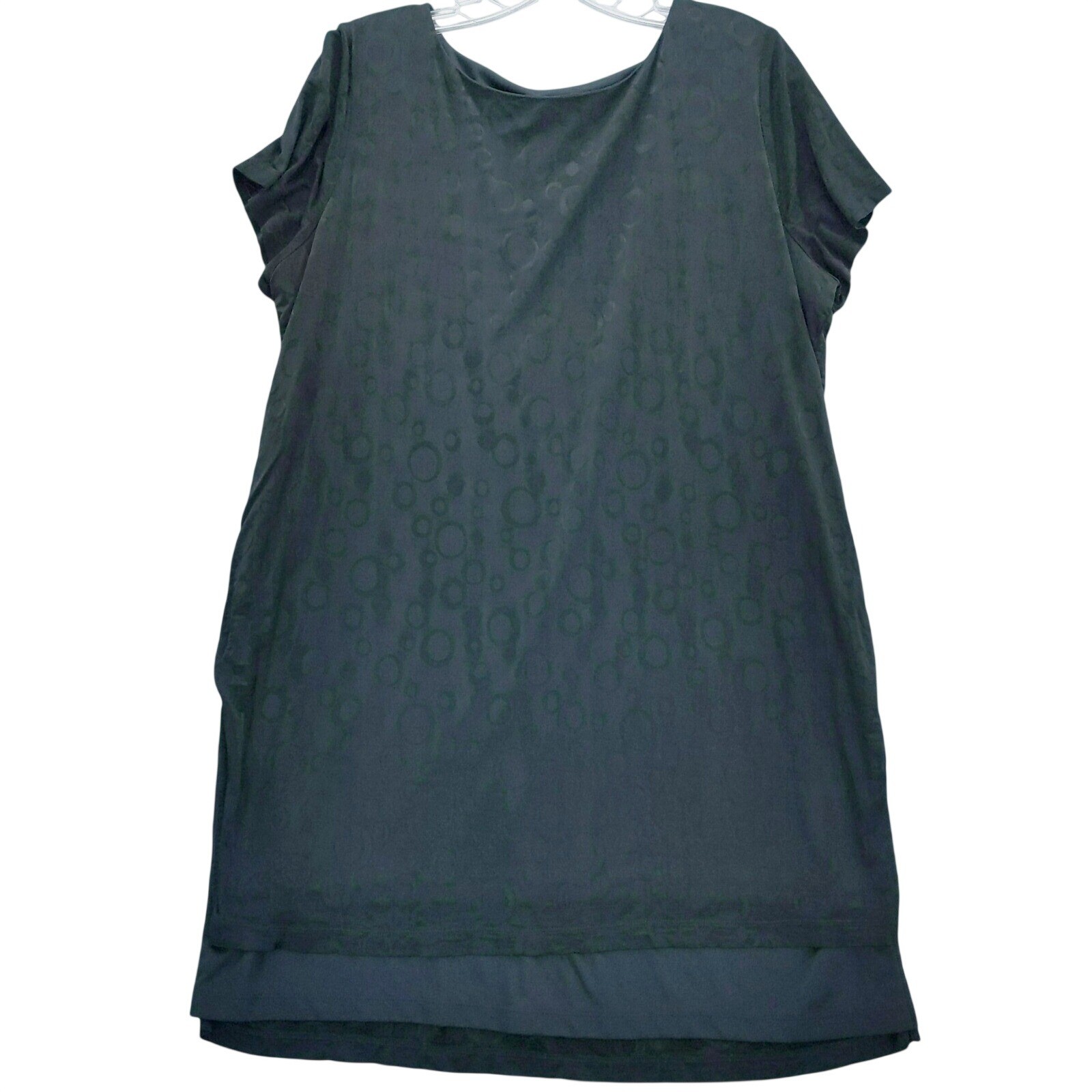 Travelers by Chico\'s Shift Dress SZ 3 xl Black Burnout Circle Layered Hem