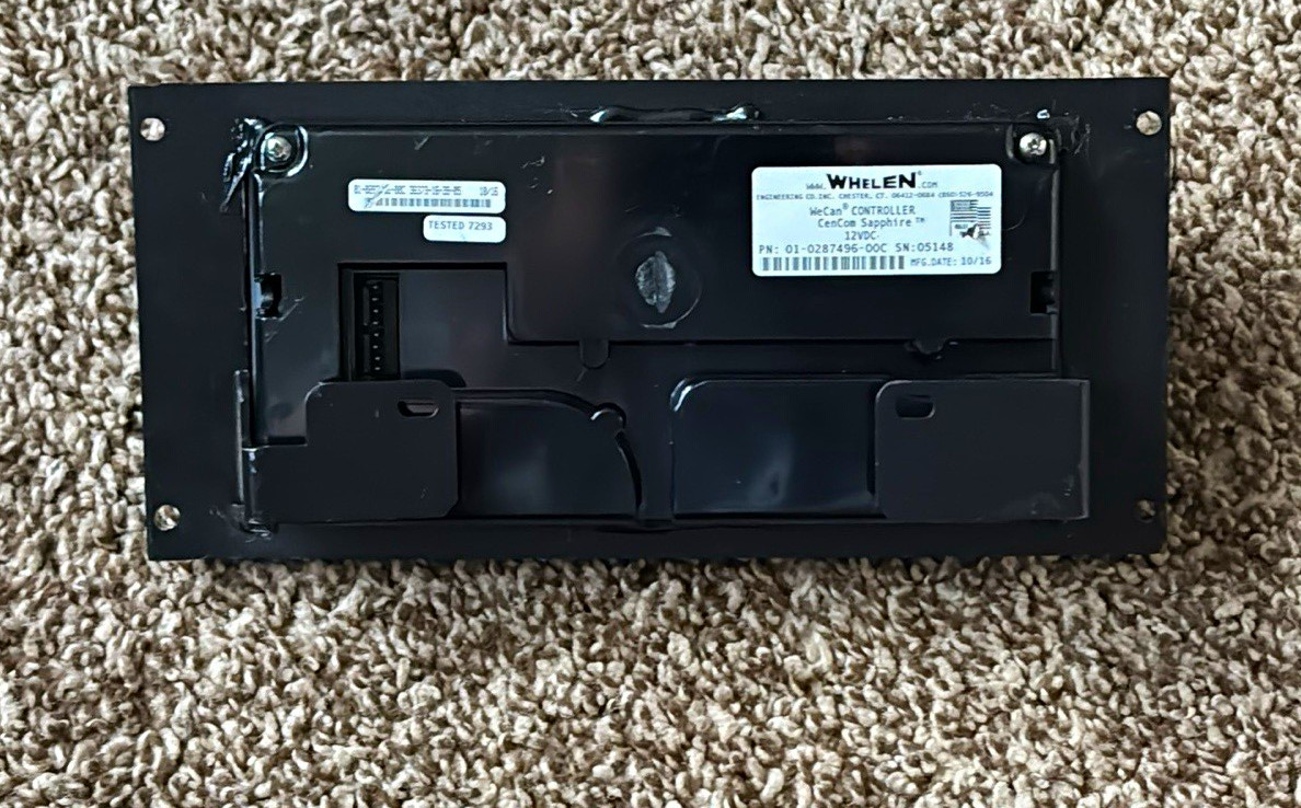 Whelen 295HFSA6 Control Panel Module Black/Blue w/ Radio Interface