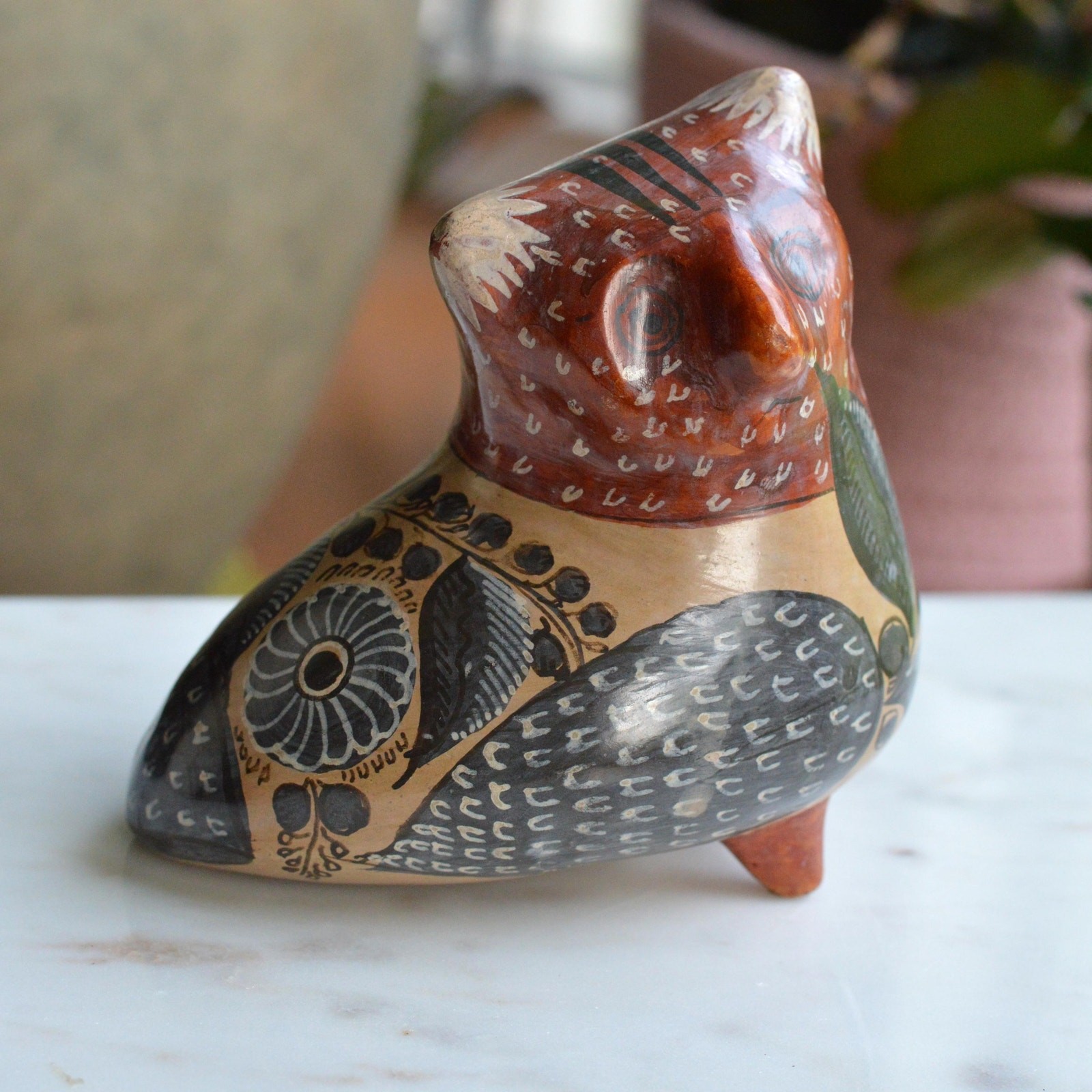 Vintage Signed Amado Galván Tonalá Owl – Authentic Master Artisan Mexican Folk