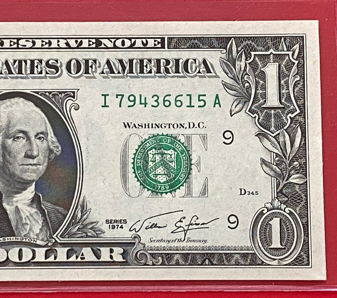 1974 $1 DOLLAR BILL ( MINNEAPOLIS I ) UNCIRCULATED 1974 $1 DOLLAR BILL ( MINNEAPOLIS I ) UNCIRCULATED