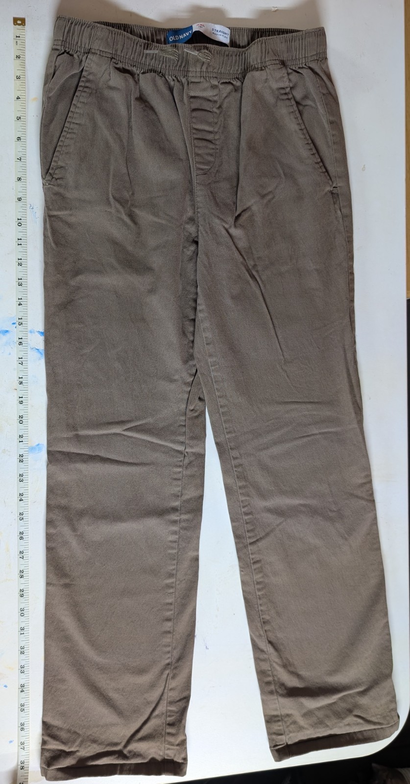 Old Navy XXL 18 Straight Pants Light Brown / Tan Built-In Flex Drawstring