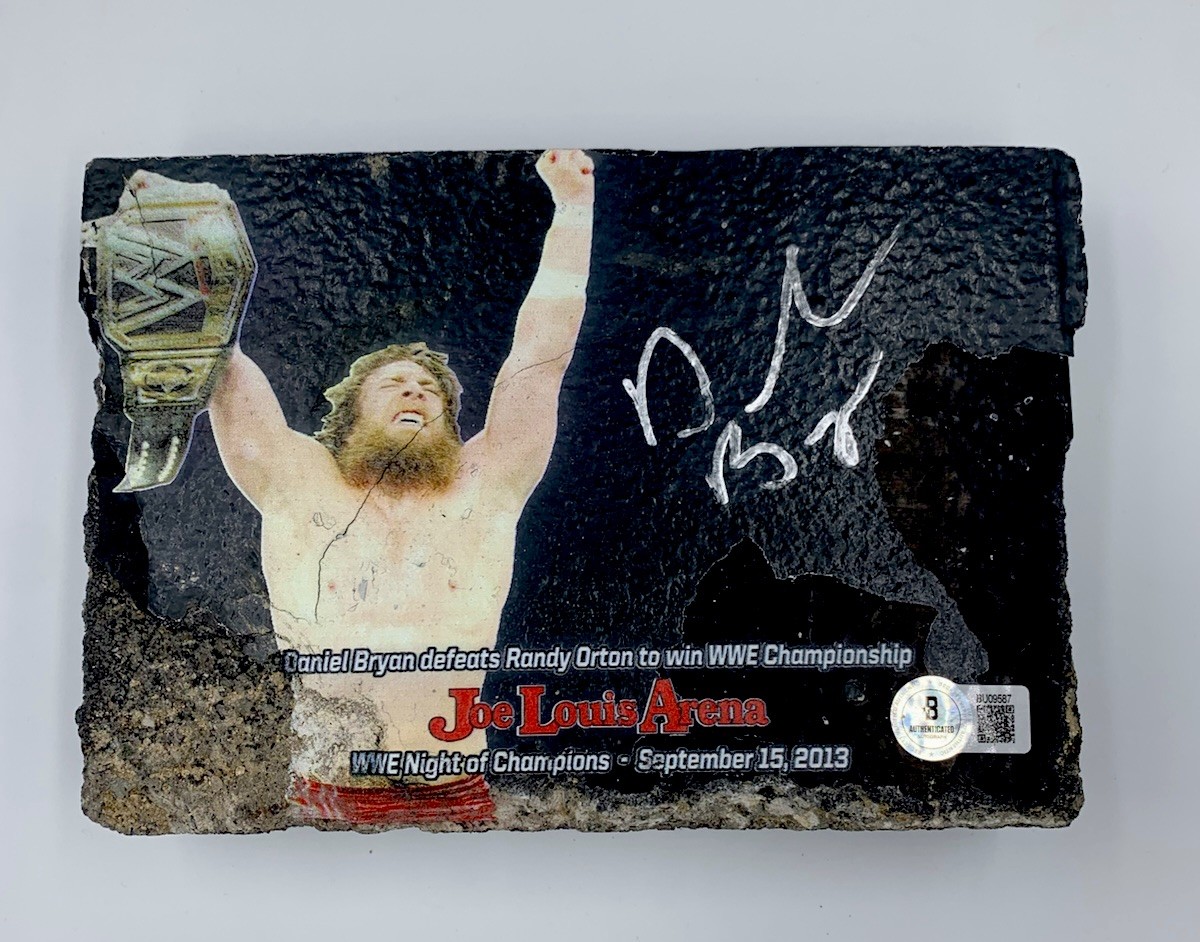 Daniel Bryan Signed BRICK From JOE LOUIS ARENA WWE Champion Beckett COA