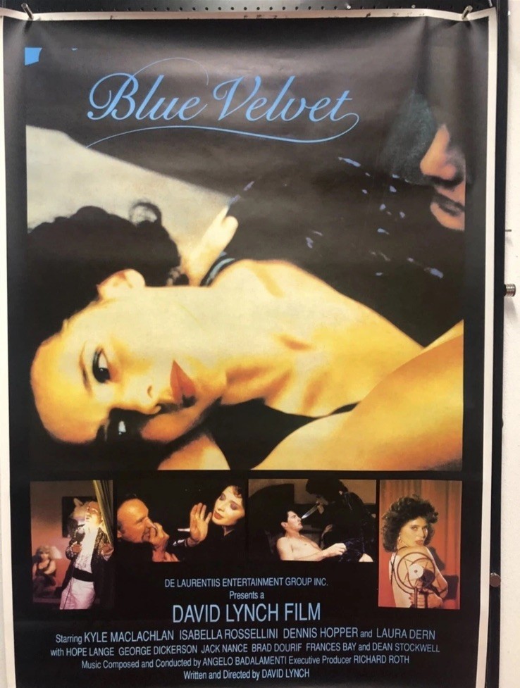 Blue Velvet David Lynch 1986 , XL Vintage Poster, 40x55 inch.