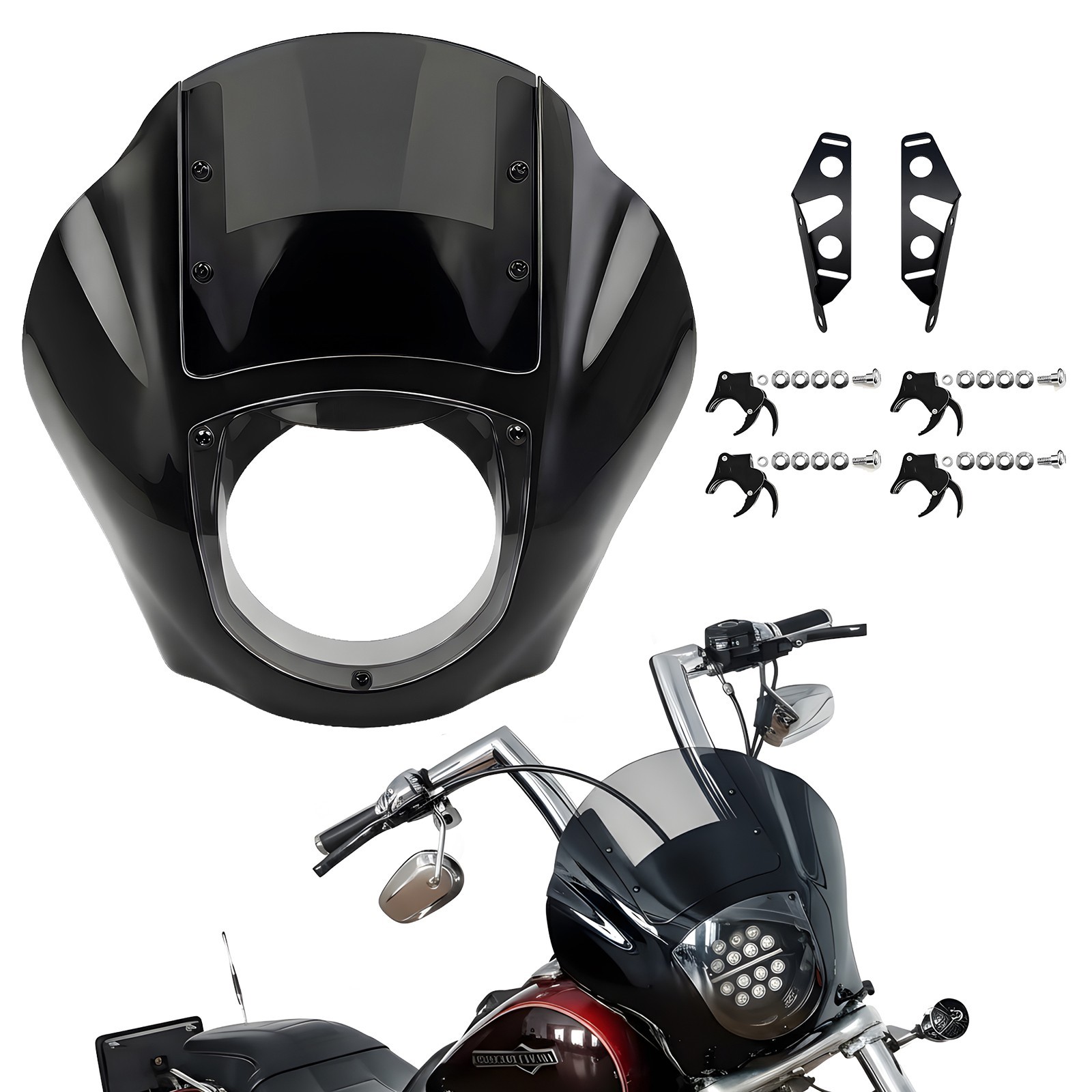 Quarter Fairing Windshield for Harley Dyna 2006-2017 FXDB FXD FXDC FXDL FXDLS