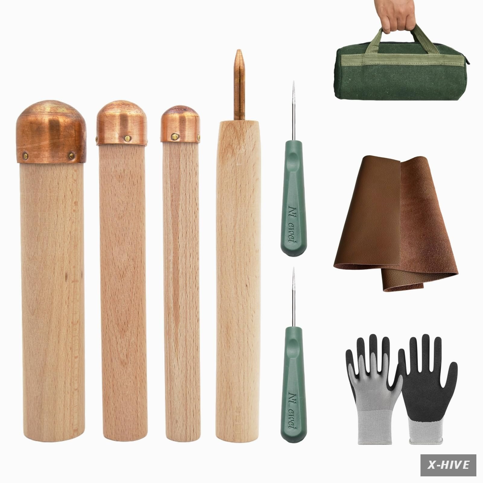 Enphla 9 Pcs Flint Knapping Tools,Flint Knapping Kit for Pros and