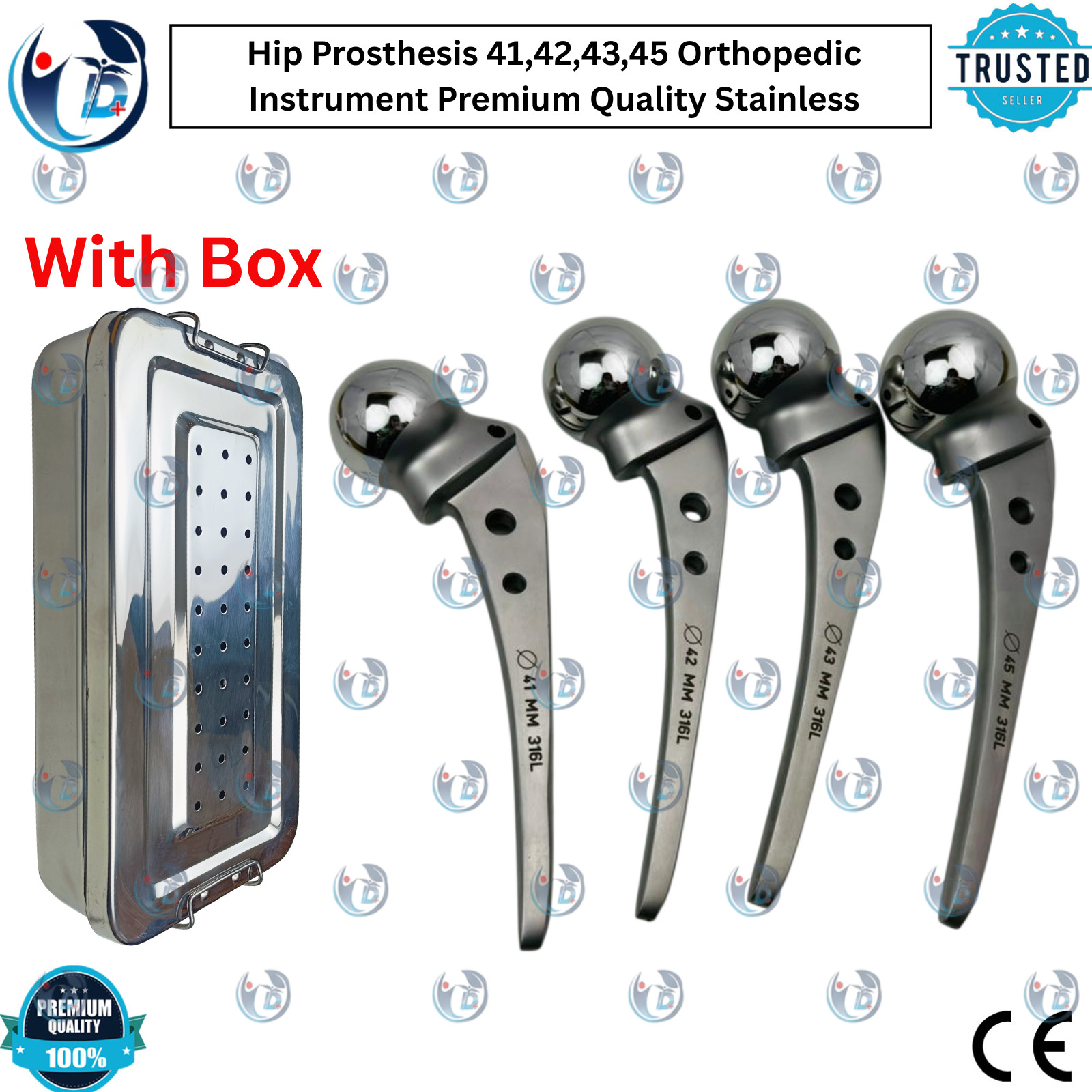 AMP Hip Prosthesis 41,42,43,45 Orthopedic Instrument Premium Quality Stainless AMP Hip Prosthesis 41,42,43,45 Orthopedic Instrument Premium Quality Stainless