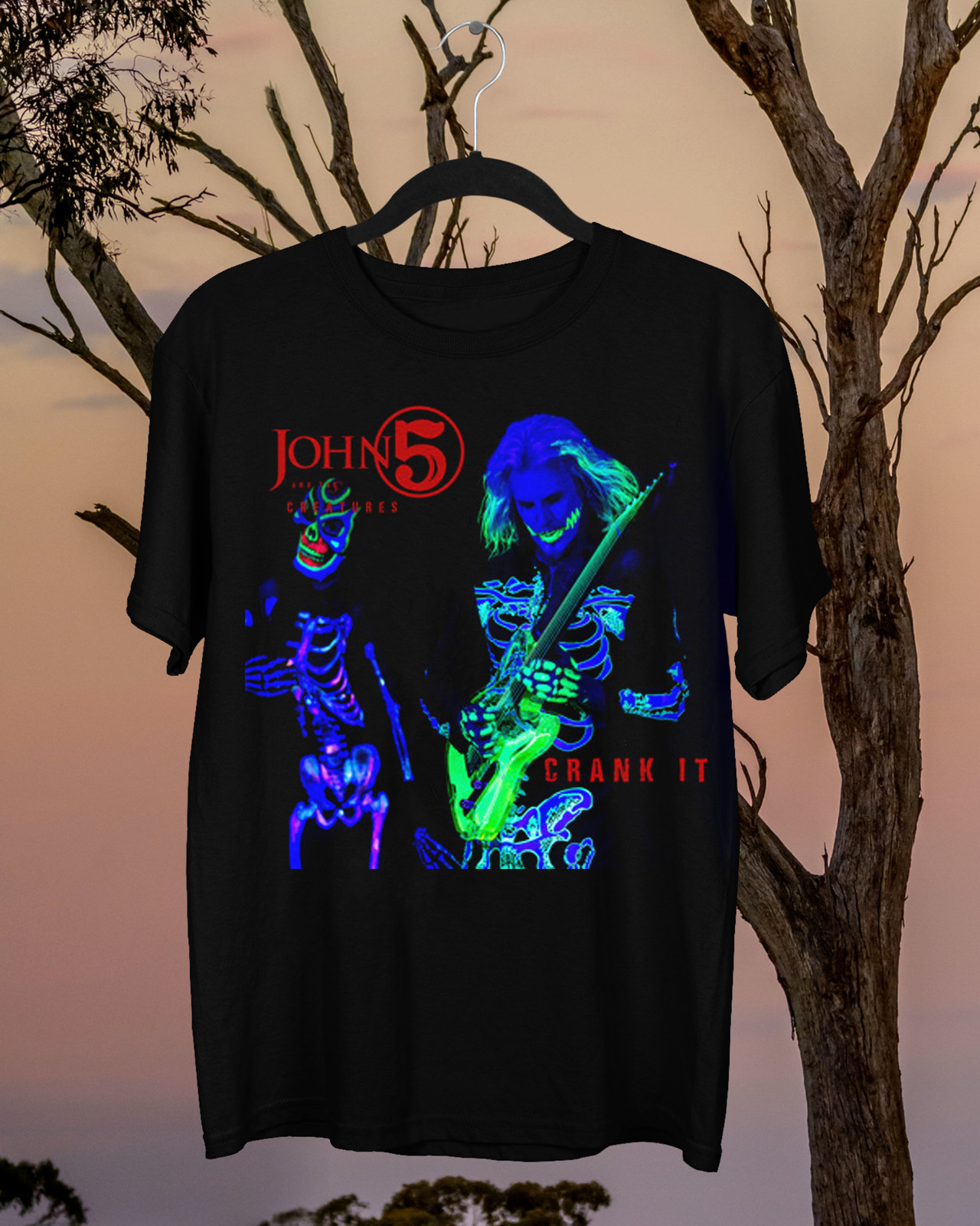 New Rare John 5 - Crank It Short Sleeve Cotton Black All Size Gift Shirt