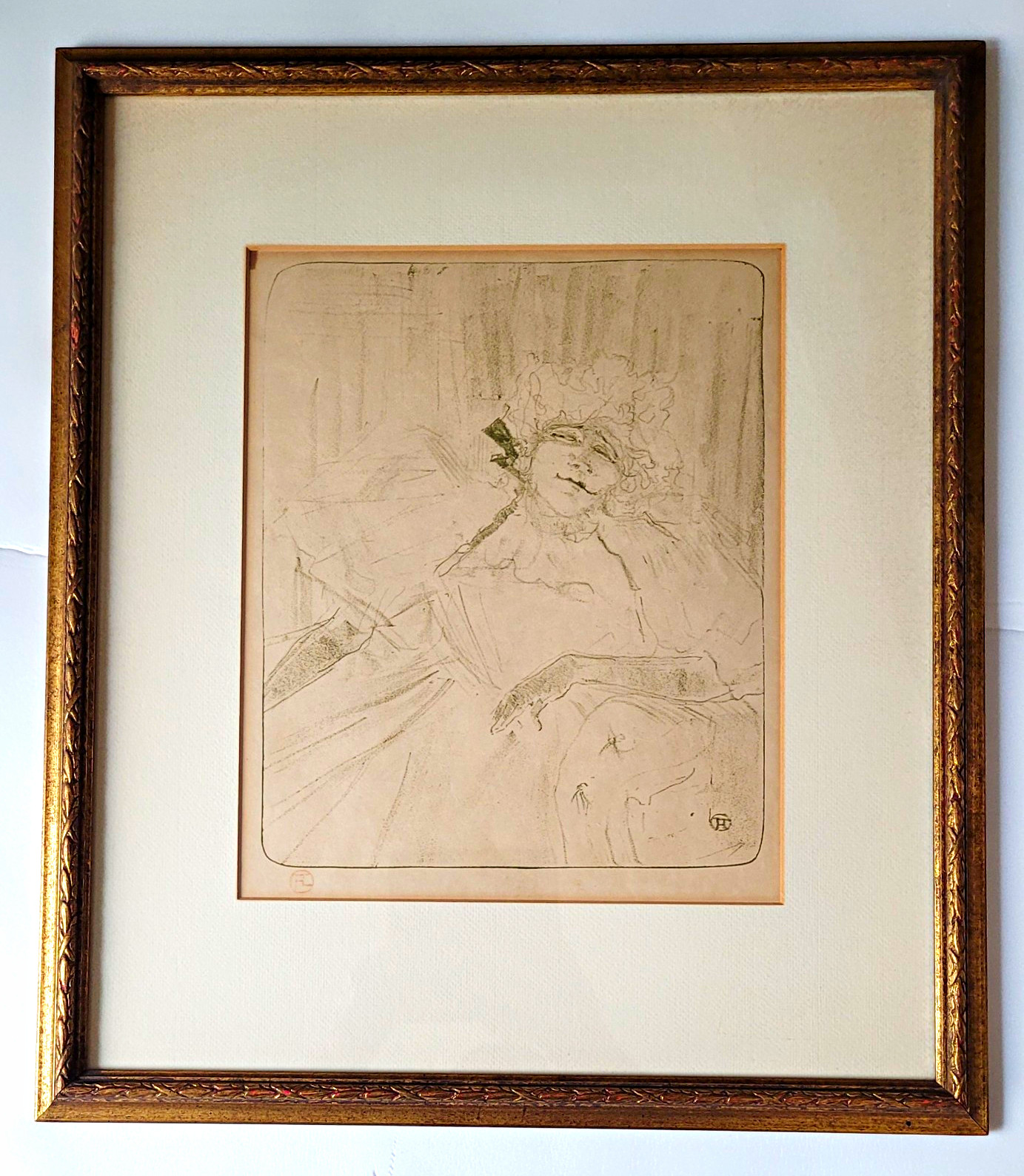 Henri de Toulouse-Lautrec lithograph Yvette Guilbert Chanson Ancienne 1930 COA